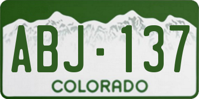 CO license plate ABJ137
