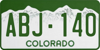 CO license plate ABJ140
