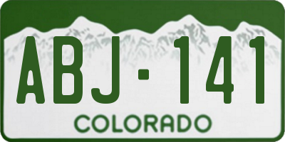 CO license plate ABJ141