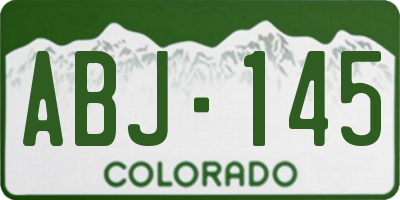 CO license plate ABJ145