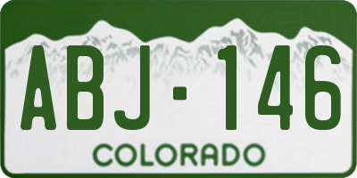 CO license plate ABJ146