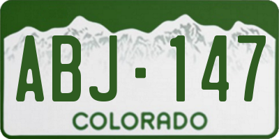 CO license plate ABJ147