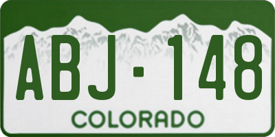 CO license plate ABJ148