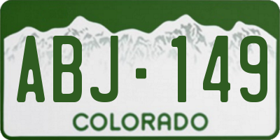 CO license plate ABJ149