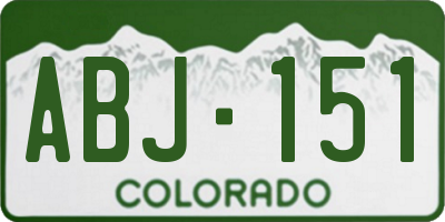 CO license plate ABJ151