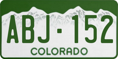 CO license plate ABJ152