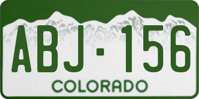 CO license plate ABJ156