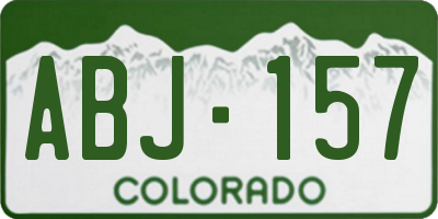 CO license plate ABJ157