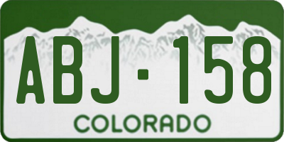 CO license plate ABJ158