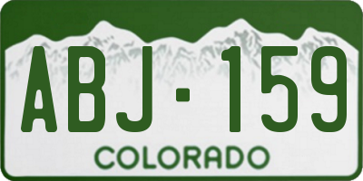 CO license plate ABJ159