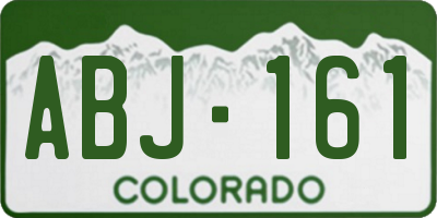 CO license plate ABJ161