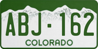 CO license plate ABJ162