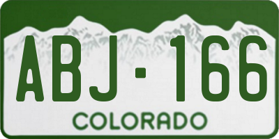 CO license plate ABJ166