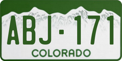 CO license plate ABJ171
