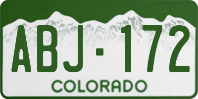 CO license plate ABJ172