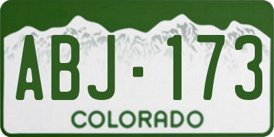 CO license plate ABJ173