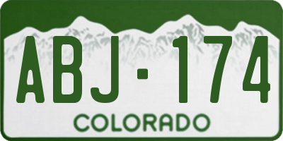 CO license plate ABJ174