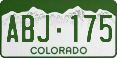 CO license plate ABJ175