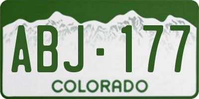 CO license plate ABJ177