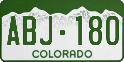 CO license plate ABJ180