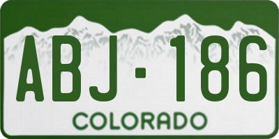 CO license plate ABJ186