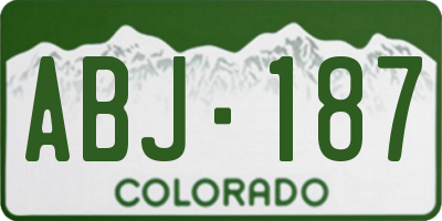 CO license plate ABJ187
