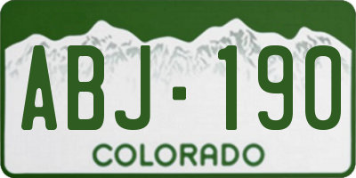 CO license plate ABJ190