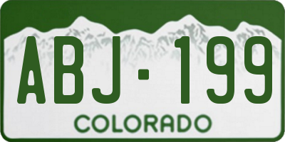 CO license plate ABJ199