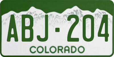 CO license plate ABJ204