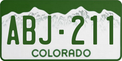 CO license plate ABJ211