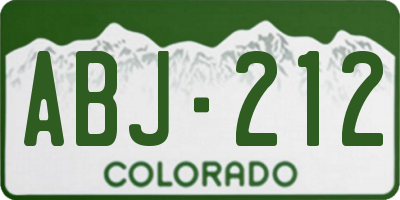 CO license plate ABJ212