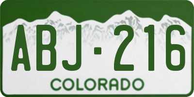 CO license plate ABJ216