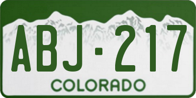 CO license plate ABJ217