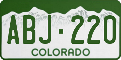 CO license plate ABJ220