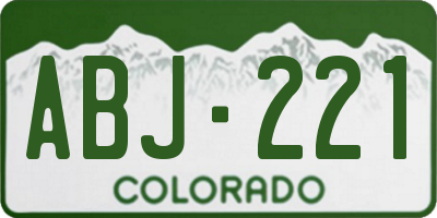 CO license plate ABJ221