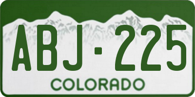 CO license plate ABJ225