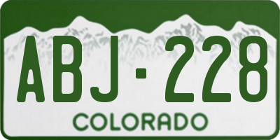 CO license plate ABJ228