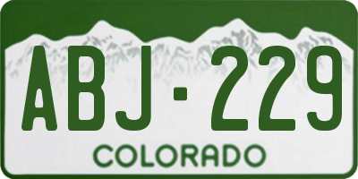CO license plate ABJ229