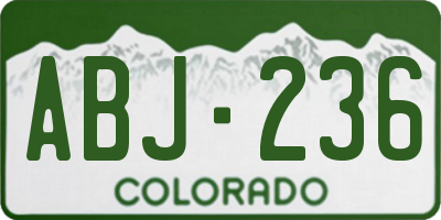 CO license plate ABJ236