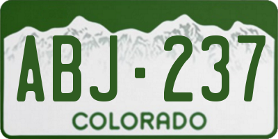 CO license plate ABJ237