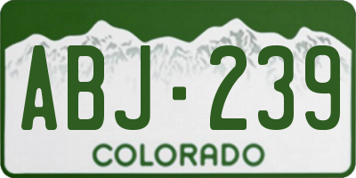 CO license plate ABJ239