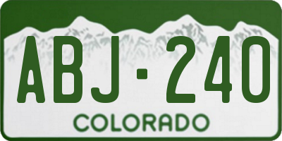 CO license plate ABJ240