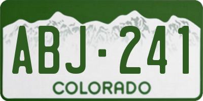CO license plate ABJ241