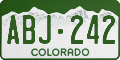 CO license plate ABJ242