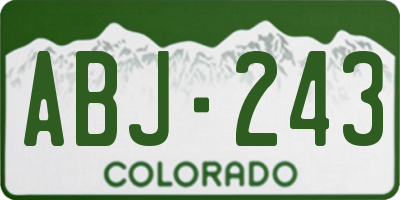 CO license plate ABJ243