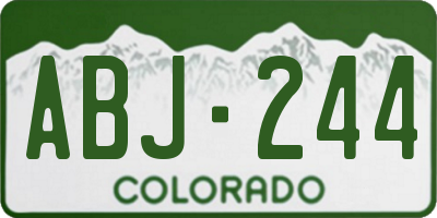 CO license plate ABJ244