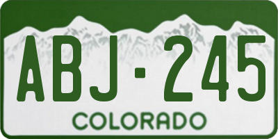 CO license plate ABJ245