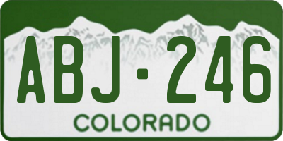 CO license plate ABJ246