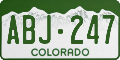 CO license plate ABJ247