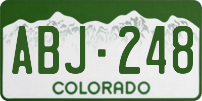 CO license plate ABJ248